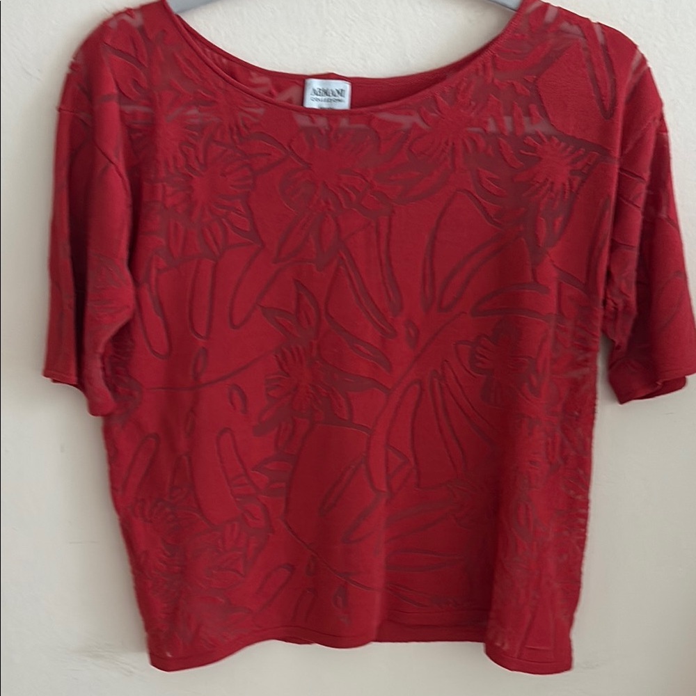 Giorgio Armani Red Boxy Blouse